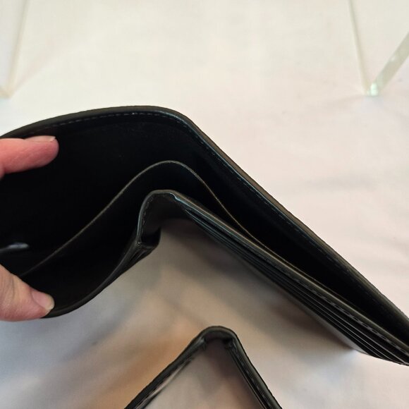 COACH Men's Embossed Signature C's Logo Signature 3 In 1 Leather Wallet - Black - Picture 7 of 11